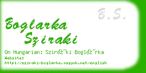boglarka sziraki business card